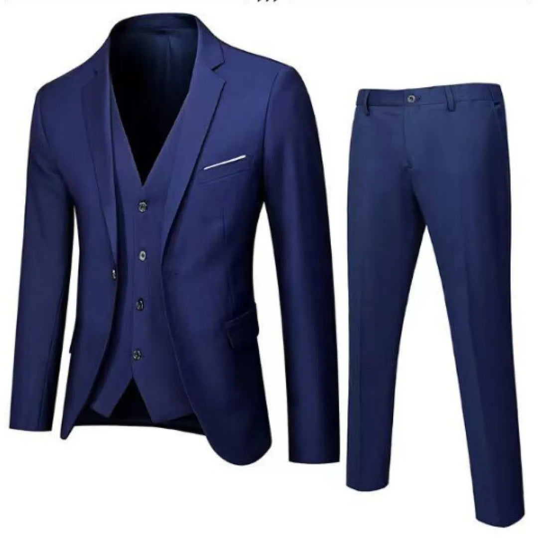 Herrenanzug aus Baumwolle, 3-teilig – Moderner Slim-Fit-Schnitt