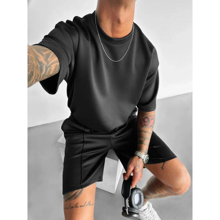 Men's Short Set Short Sleeve T-Shirt – Lightweight Coordinated Summer Outfit