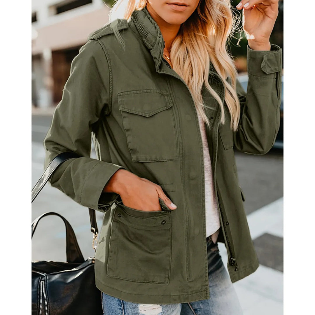 Veste Femme Décontractée Style Utilitaire – Coupe Ample Zipée
