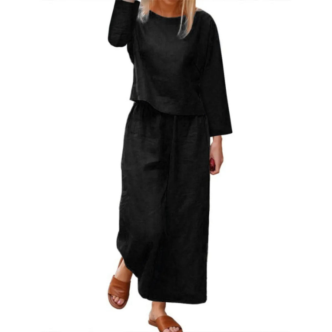 Ensemble Pantalon Large Femme – Costume Deux Pièces Décontracté