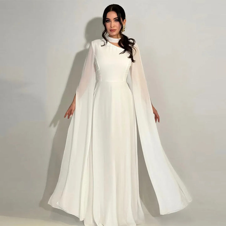 Damenlangkleid A-Linie – Asymmetrischer Ausschnitt mit Cut-out