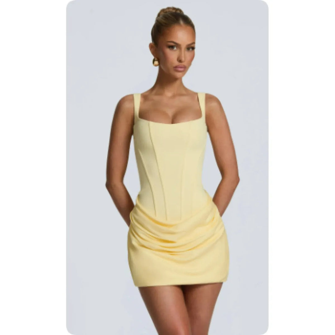 Robe Corset Mini Femme – Sans Manches, Coupe Structurée pour Soirée
