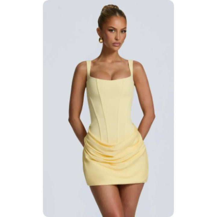 Robe Corset Mini Femme – Sans Manches, Coupe Structurée pour Soirée