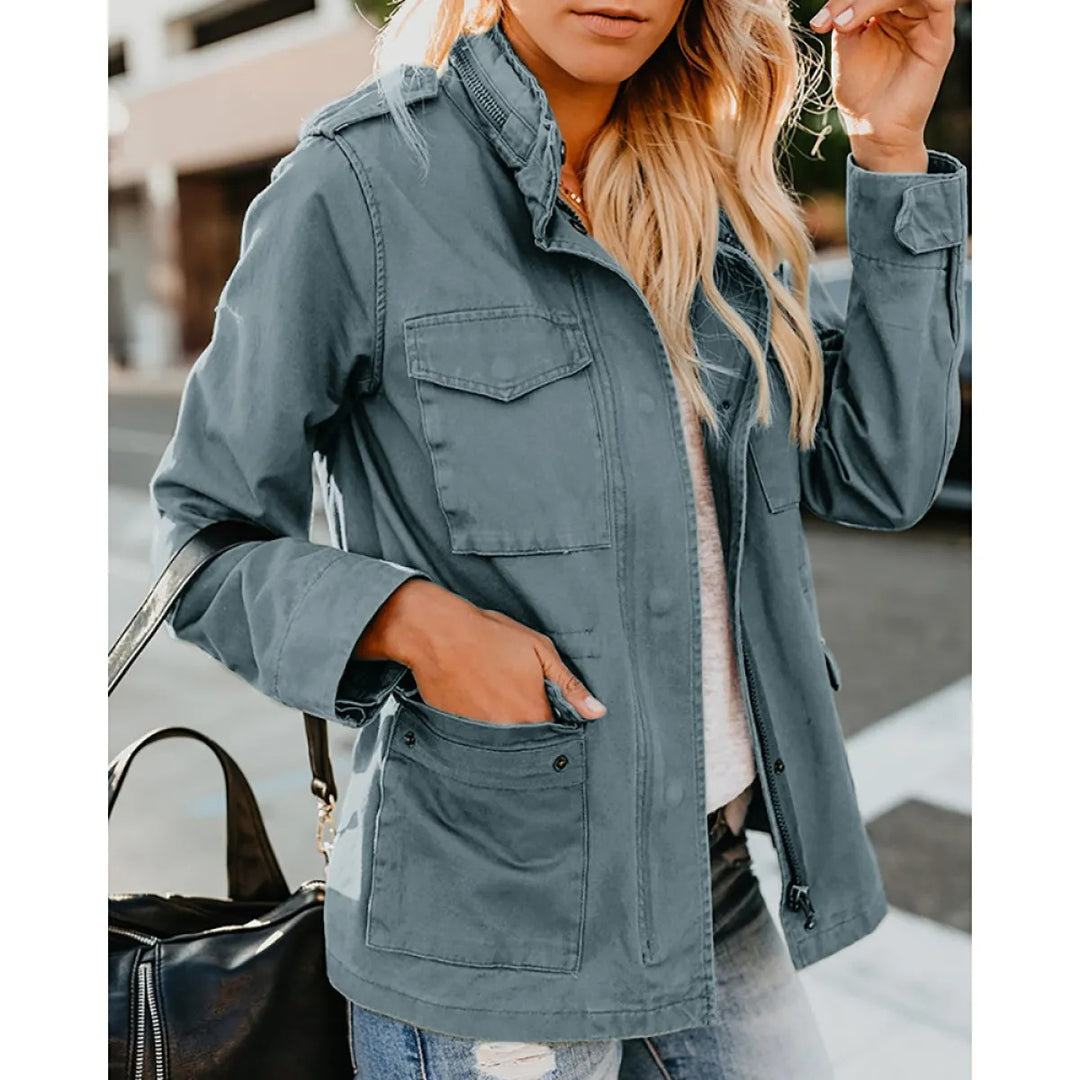 Veste Femme Décontractée Style Utilitaire – Coupe Ample Zipée