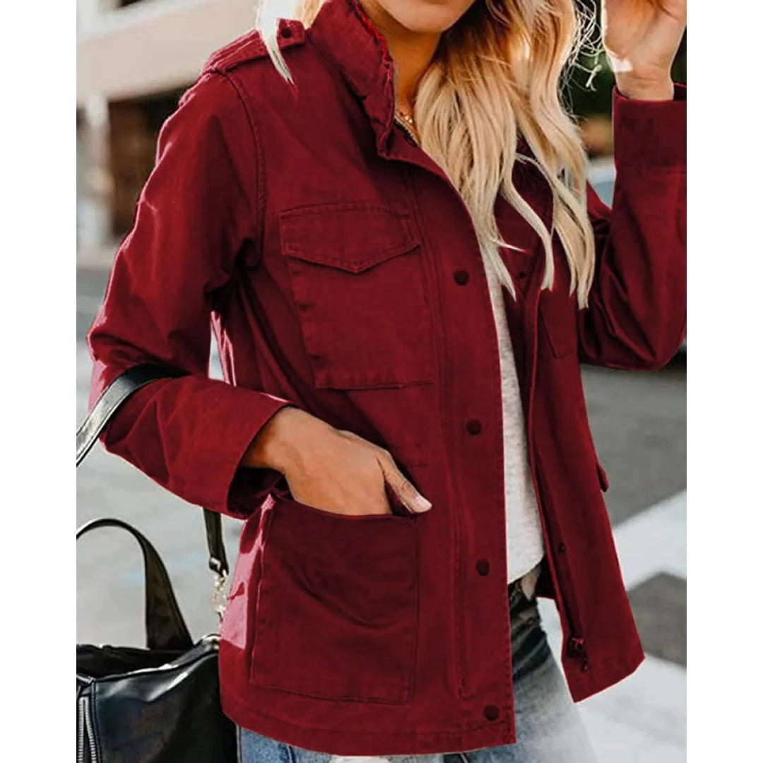Veste Femme Décontractée Style Utilitaire – Coupe Ample Zipée