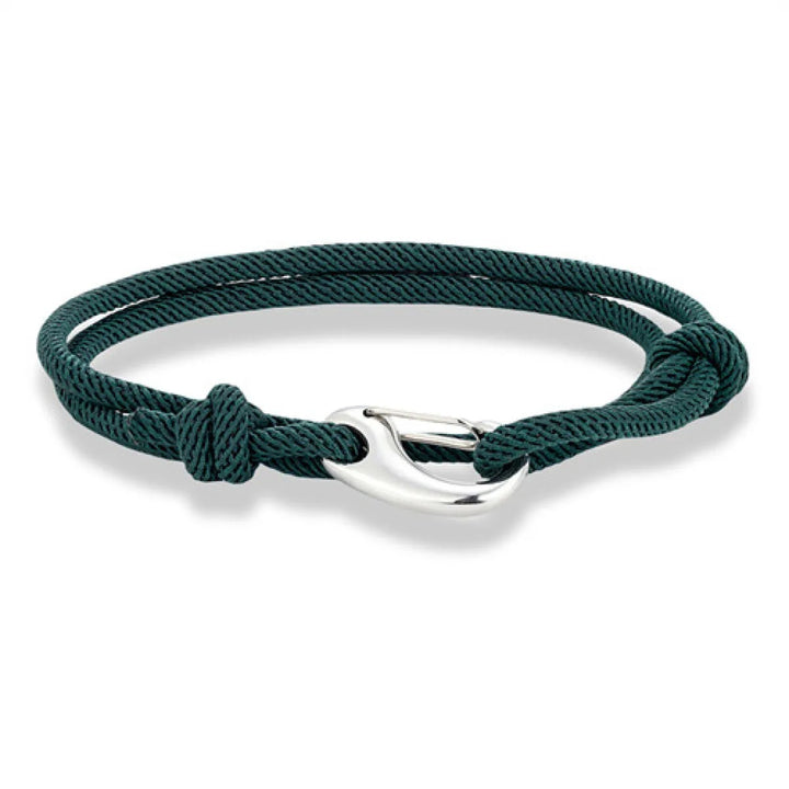 Geflochtenes Doppelwickel-Armband – Verschluss aus poliertem Edelstahl