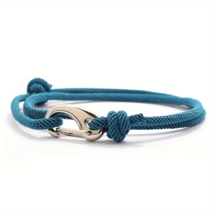 Geflochtenes Doppelwickel-Armband – Verschluss aus poliertem Edelstahl