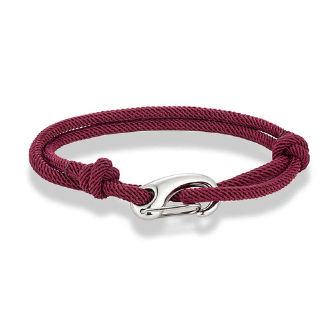 Geflochtenes Doppelwickel-Armband – Verschluss aus poliertem Edelstahl