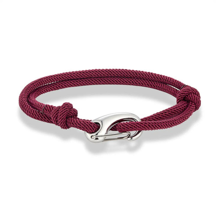 Geflochtenes Doppelwickel-Armband – Verschluss aus poliertem Edelstahl
