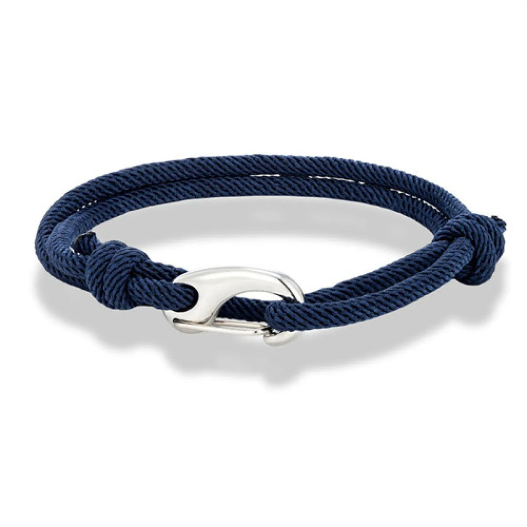 Geflochtenes Doppelwickel-Armband – Verschluss aus poliertem Edelstahl