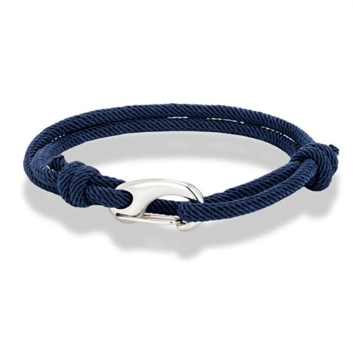 Geflochtenes Doppelwickel-Armband – Verschluss aus poliertem Edelstahl