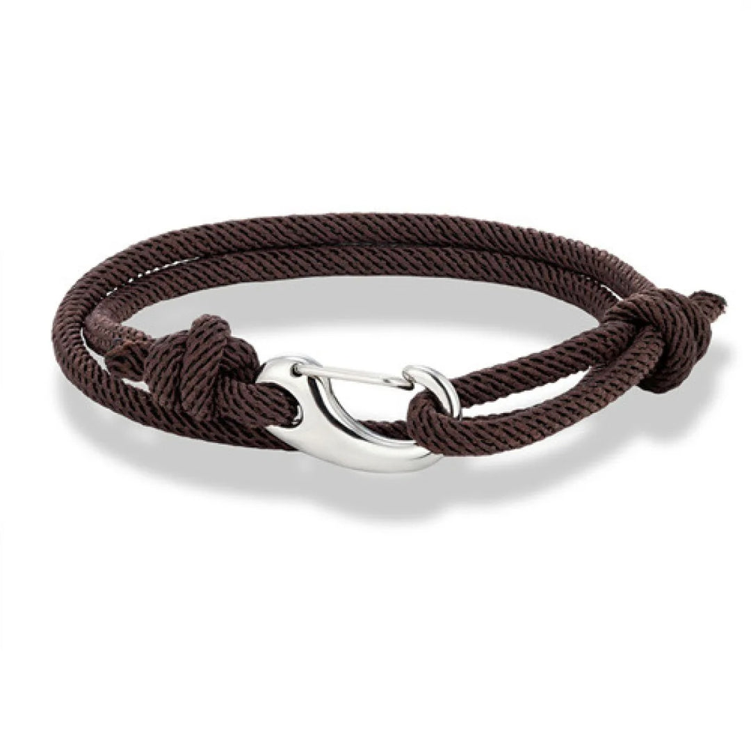Geflochtenes Doppelwickel-Armband – Verschluss aus poliertem Edelstahl