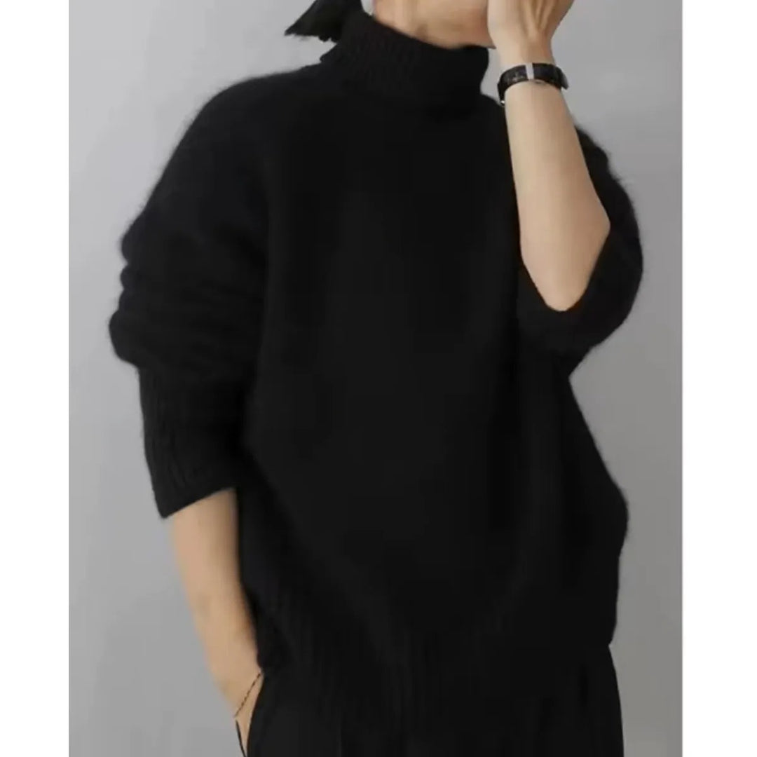 Damen-Rollkragenpullover aus Wolle – bequemer Grobstrick
