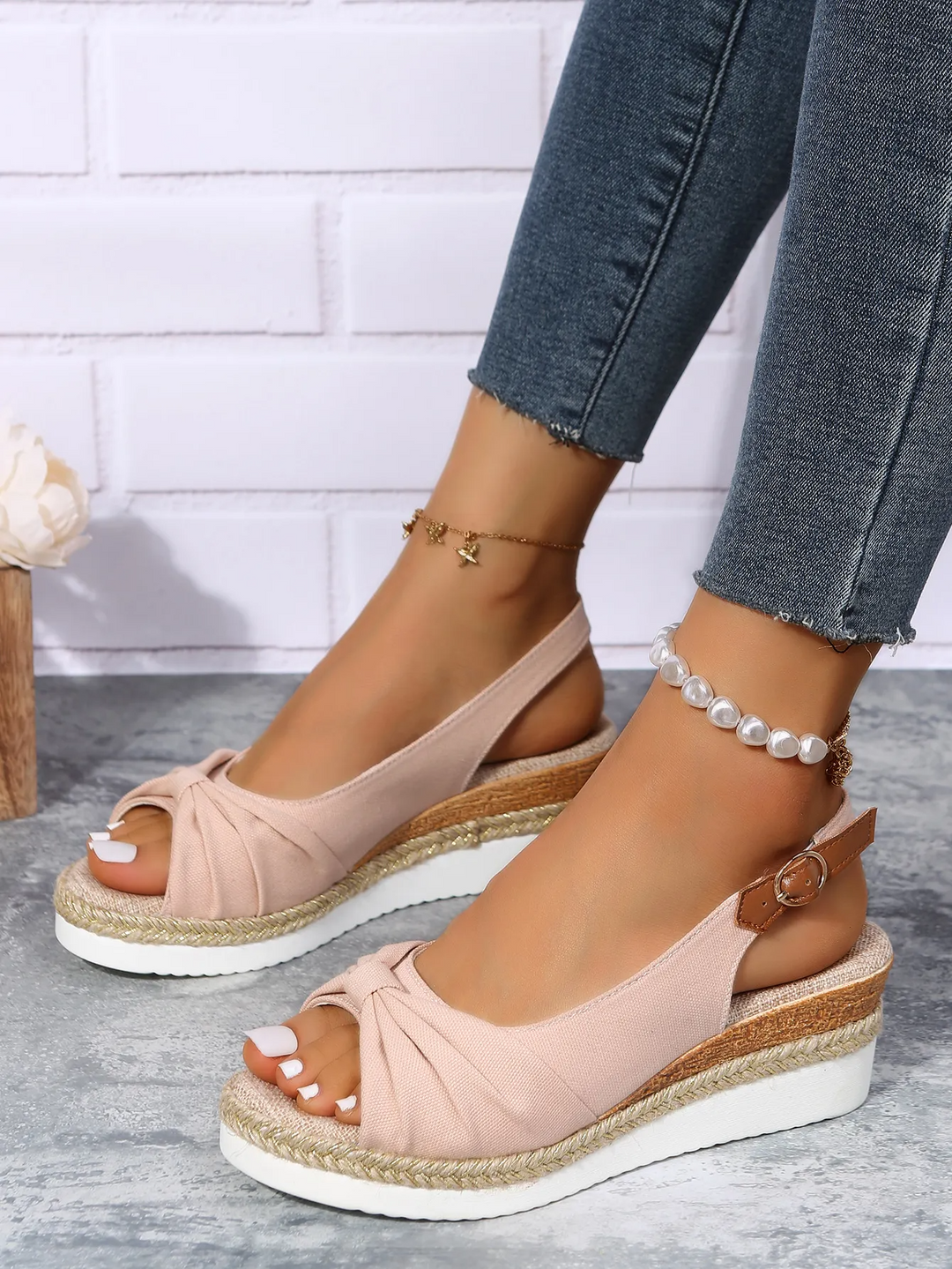 Women's Hemp Rope Wedge Sandals – Bohemian Bow