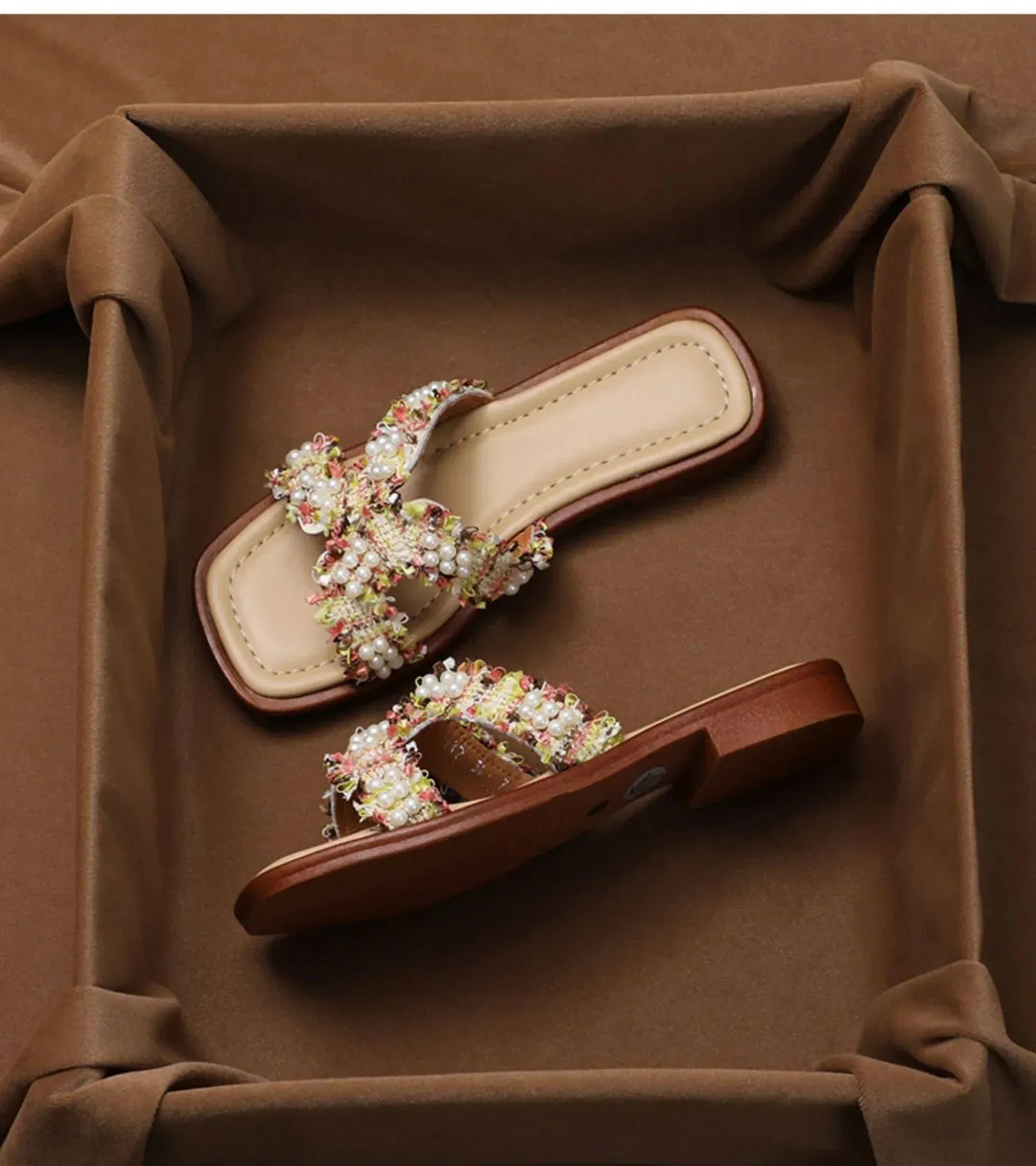 Sandales Femme Vintage Perles – Silhouette Classique Été