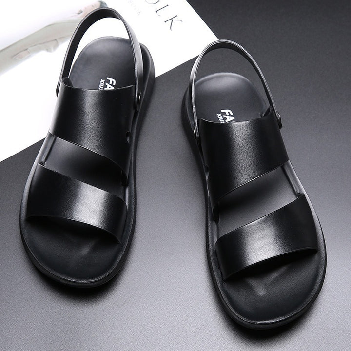 Men's Smooth Leather Slingback Sandals – Lightweight Cushioned Sole
