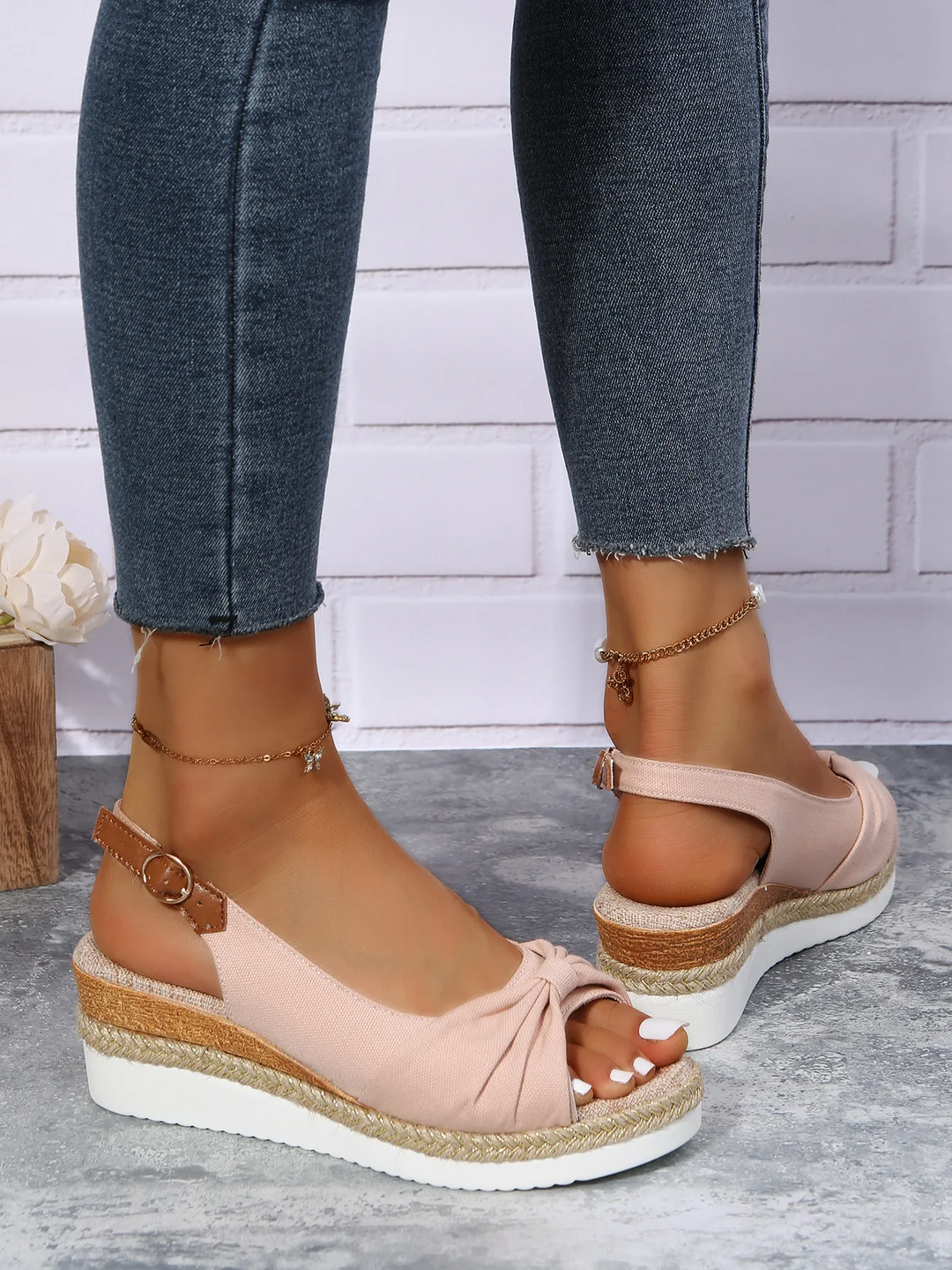 Women's Hemp Rope Wedge Sandals – Bohemian Bow