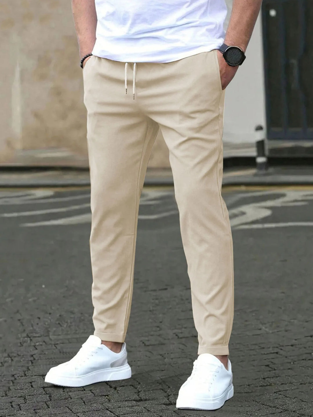 Pantaloni Uomo Slim Casual – Tessuto Leggero e Morbido Intessuto