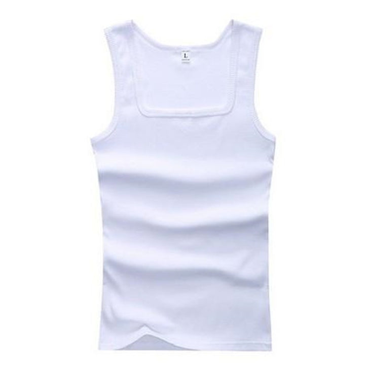 Men's Square Neck Cotton Tank Top – Relaxed Fit Sleeveless