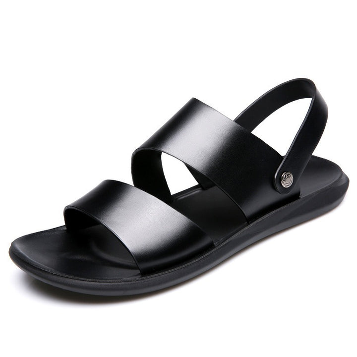 Men's Smooth Leather Slingback Sandals – Lightweight Cushioned Sole