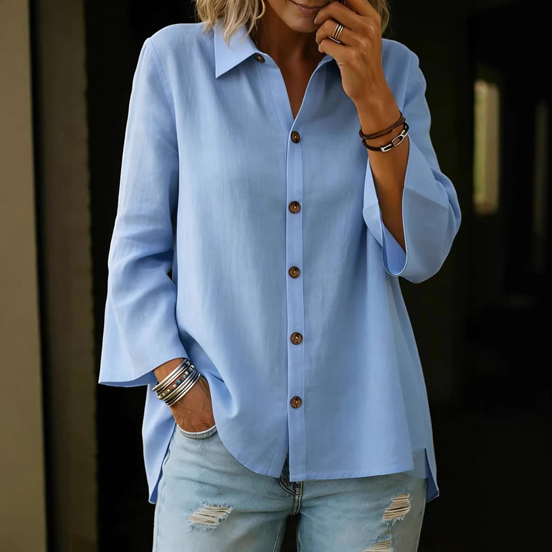 Bluse für Damen mit dreiviertellangen Ärmeln – Lässiger Schnitt
