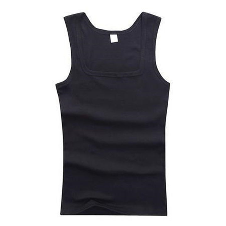 Men's Square Neck Cotton Tank Top – Relaxed Fit Sleeveless