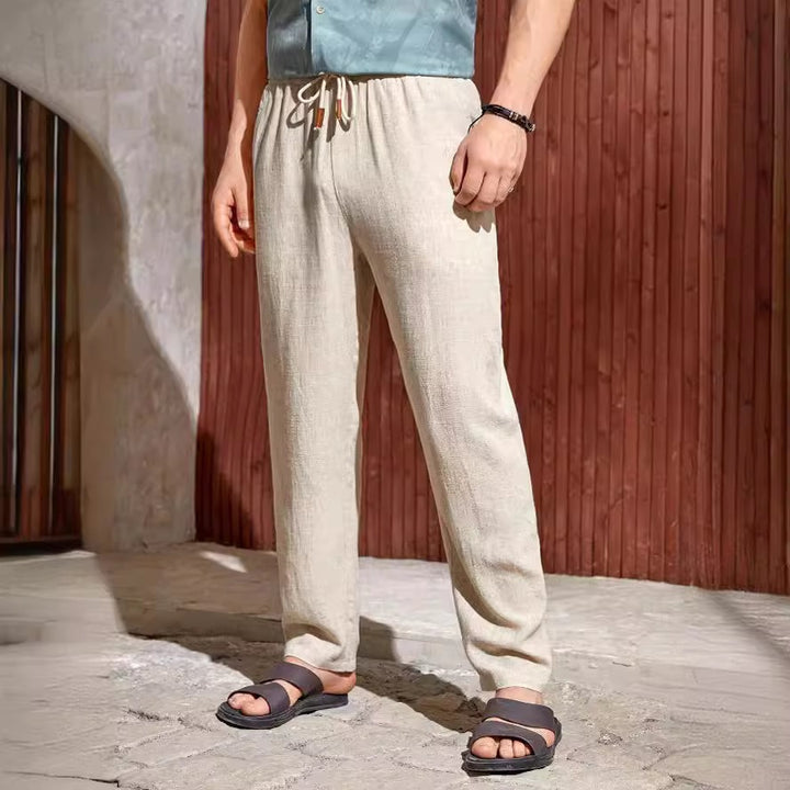 Herrenhose aus Baumwoll-Leinen – Lässiger Schnitt mit Kordelzug