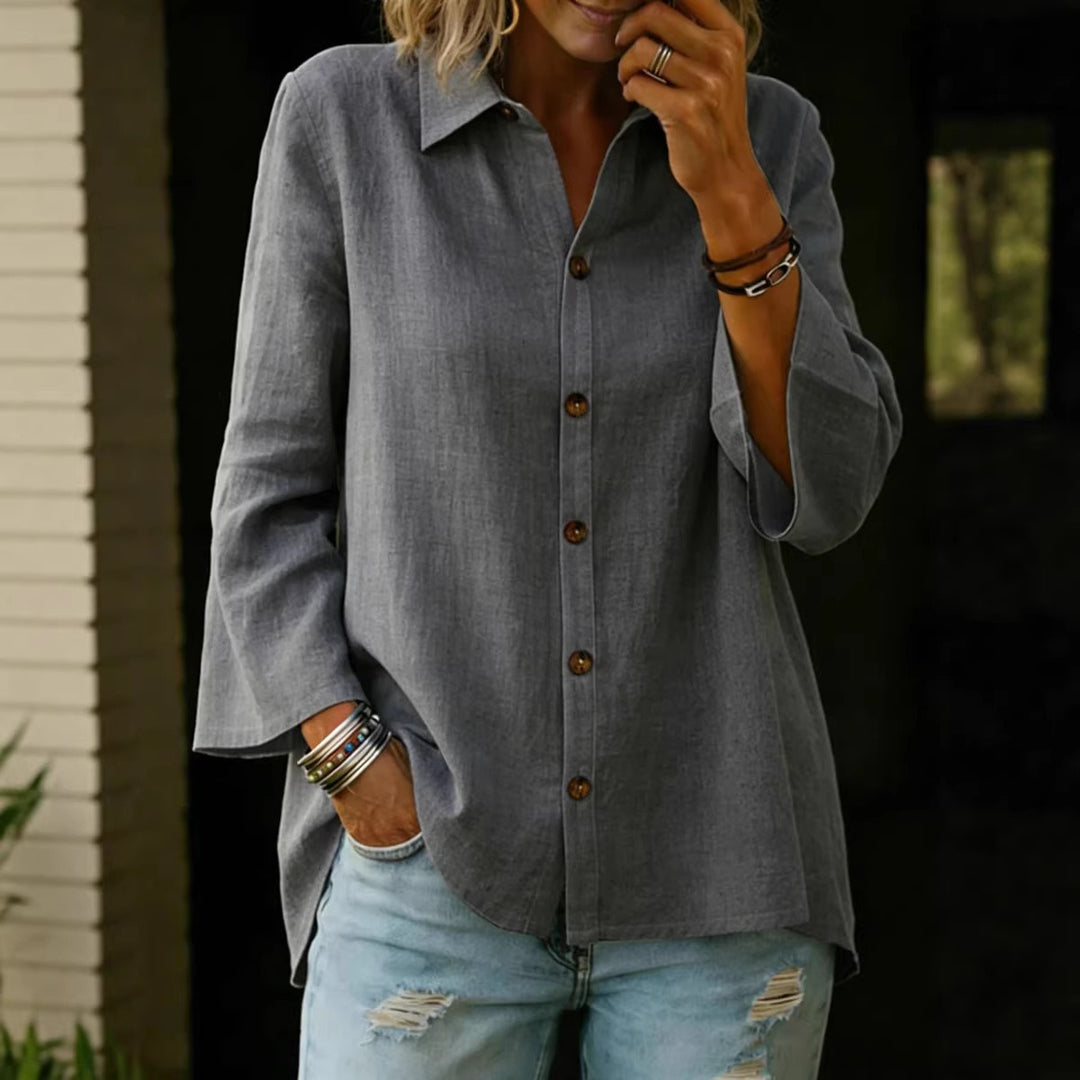 Bluse für Damen mit dreiviertellangen Ärmeln – Lässiger Schnitt