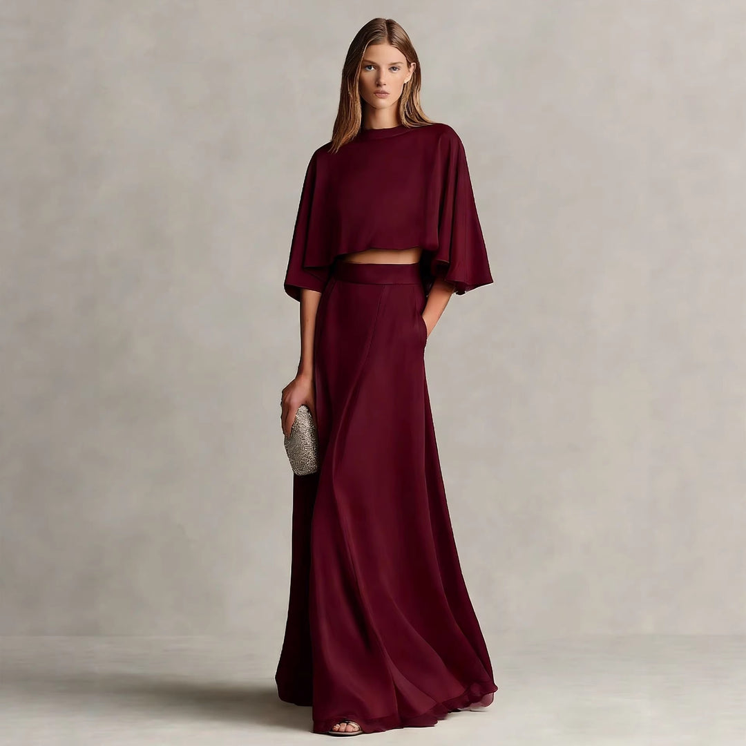Damen-Satin-Zweiteiler – minimalistischer, legerer Schnitt