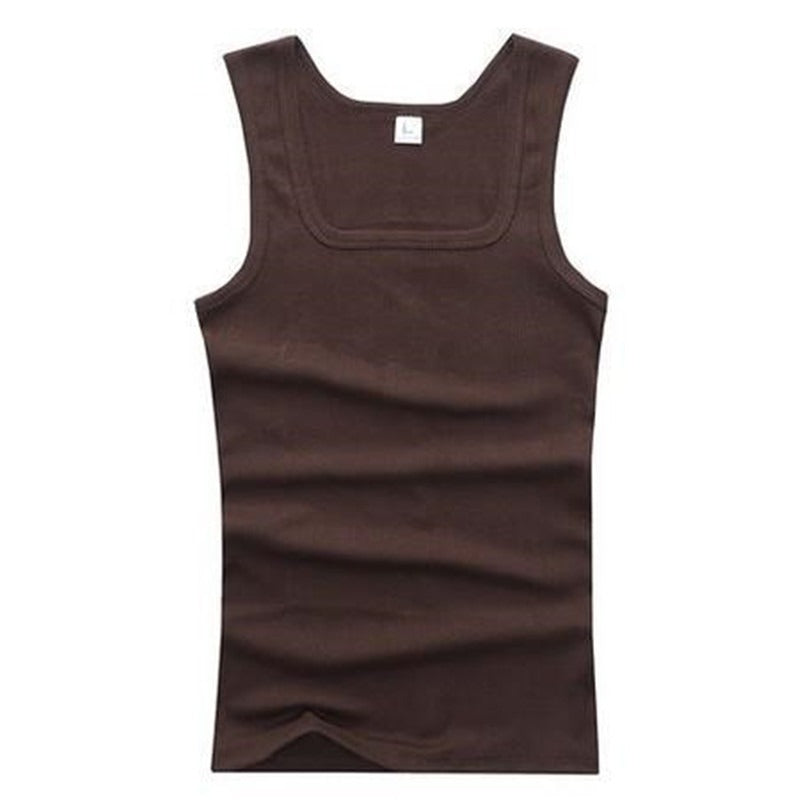 Men's Square Neck Cotton Tank Top – Relaxed Fit Sleeveless