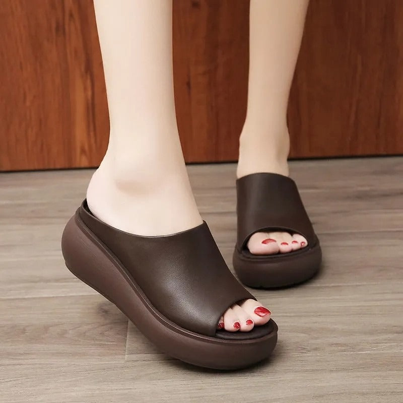 Women's Platform Wedge Sandals – Thick Heel Mule