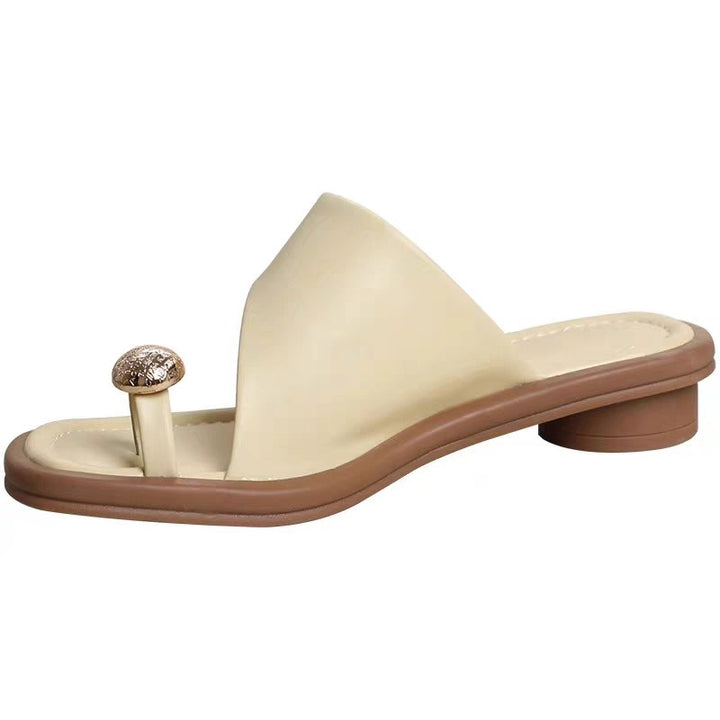 Sandales d'Extérieur Femme à Boucle – Bout Carré Décontracté