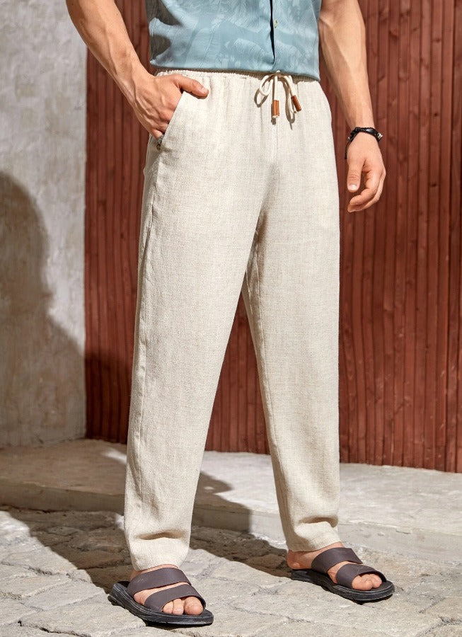 Herrenhose aus Baumwoll-Leinen – Lässiger Schnitt mit Kordelzug