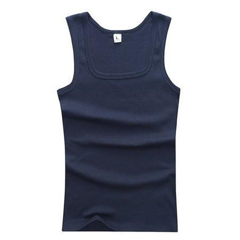 Men's Square Neck Cotton Tank Top – Relaxed Fit Sleeveless