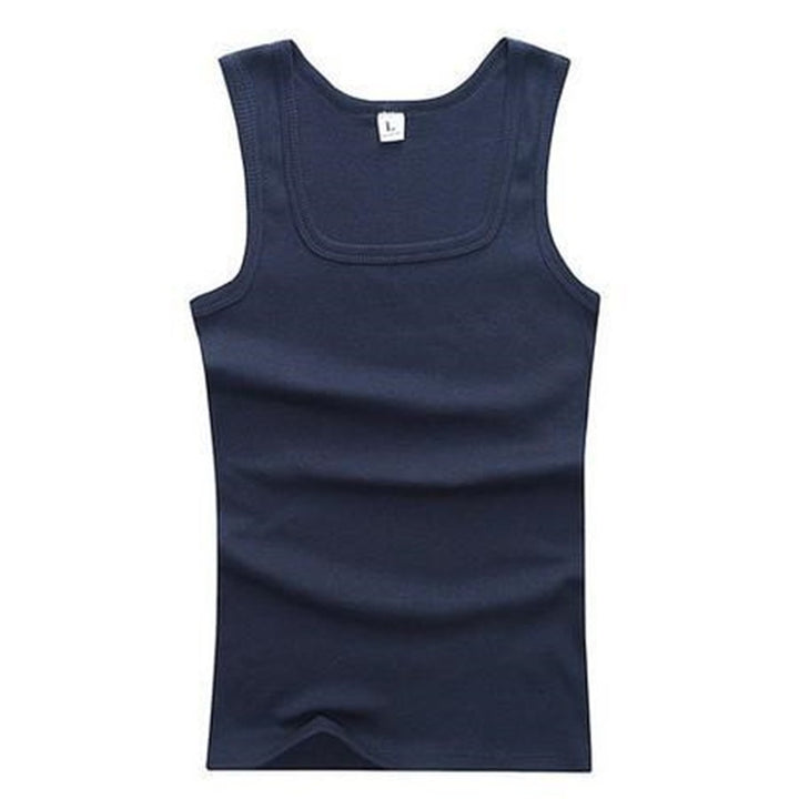 Men's Square Neck Cotton Tank Top – Relaxed Fit Sleeveless