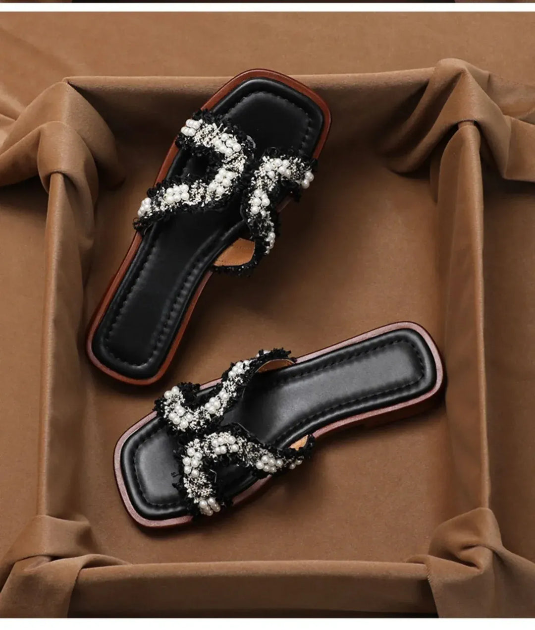 Sandales Femme Vintage Perles – Silhouette Classique Été