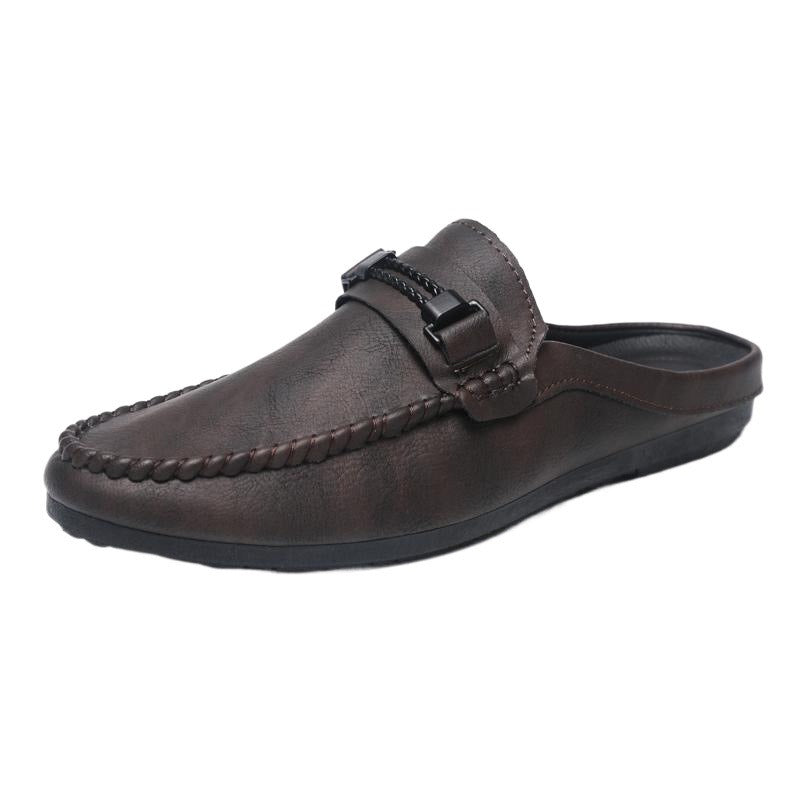 Lässige Herren-Mokassins Mules – Slip-On-Schnitt und Glattleder