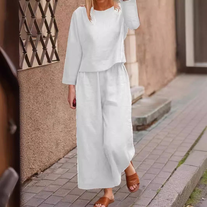 Ensemble Pantalon Large Femme – Costume Deux Pièces Décontracté