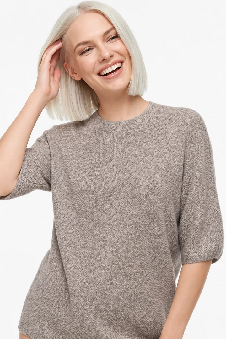 Maglia Donna a Maglia Fine Maniche Corte – Collo Rotondo Leggero