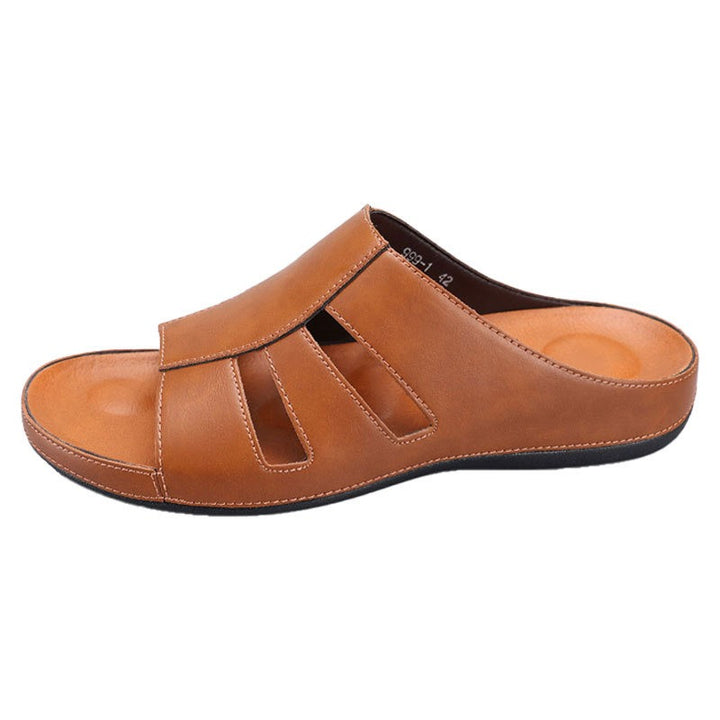 Offene Herrensandalen aus Leder – Gepolsterter, bequemer Casual Schnitt