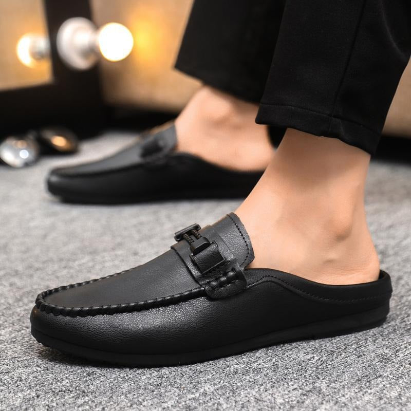 Lässige Herren-Mokassins Mules – Slip-On-Schnitt und Glattleder