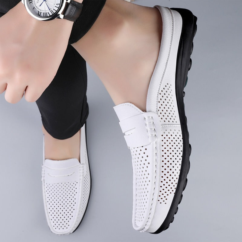 Mules Loafers Herren aus Leder – Perforierter Schaft, schicke Passform