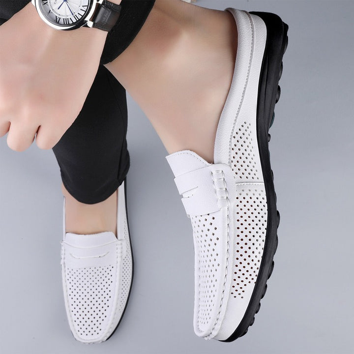 Mules Loafers Herren aus Leder – Perforierter Schaft, schicke Passform