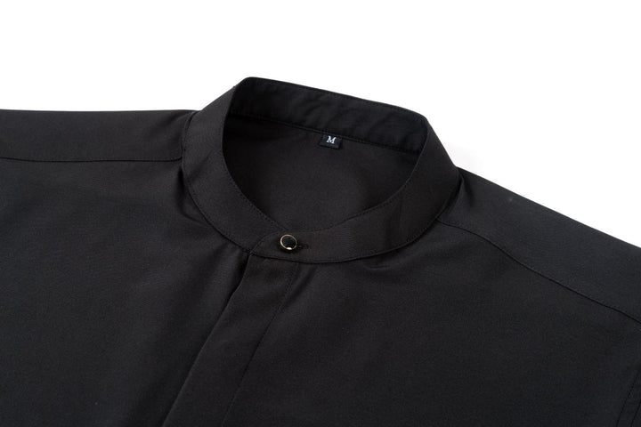Herrenhemd mit Mao-Kragen und langen Ärmeln – Leichter Slim Fit für Anzug