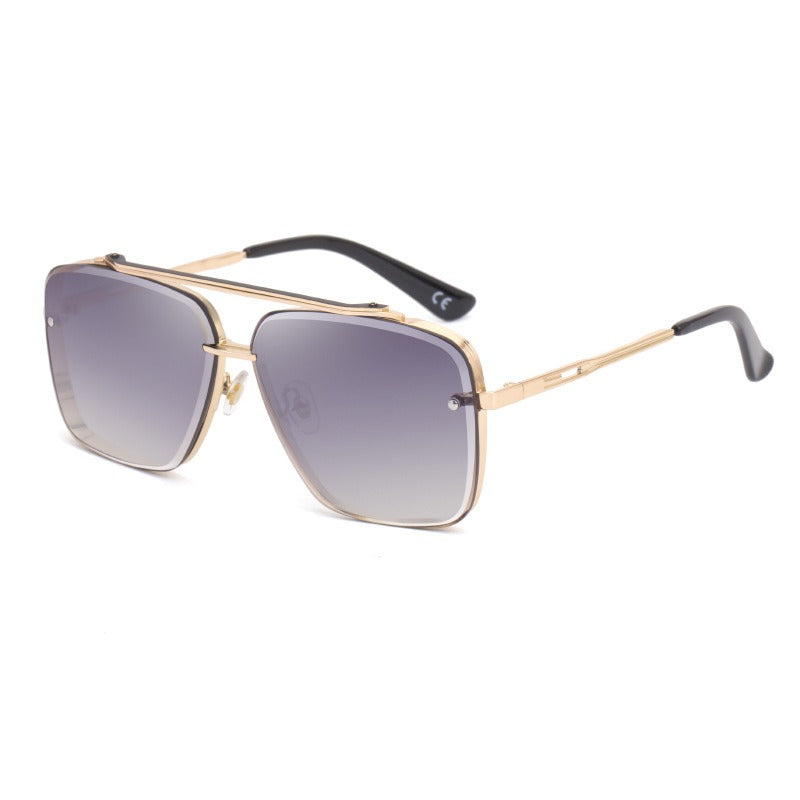 Unisex Square Metal Frame Sunglasses – Retro Full Frame Style
