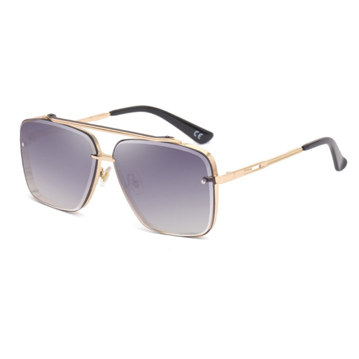 Unisex Square Metal Frame Sunglasses – Retro Full Frame Style