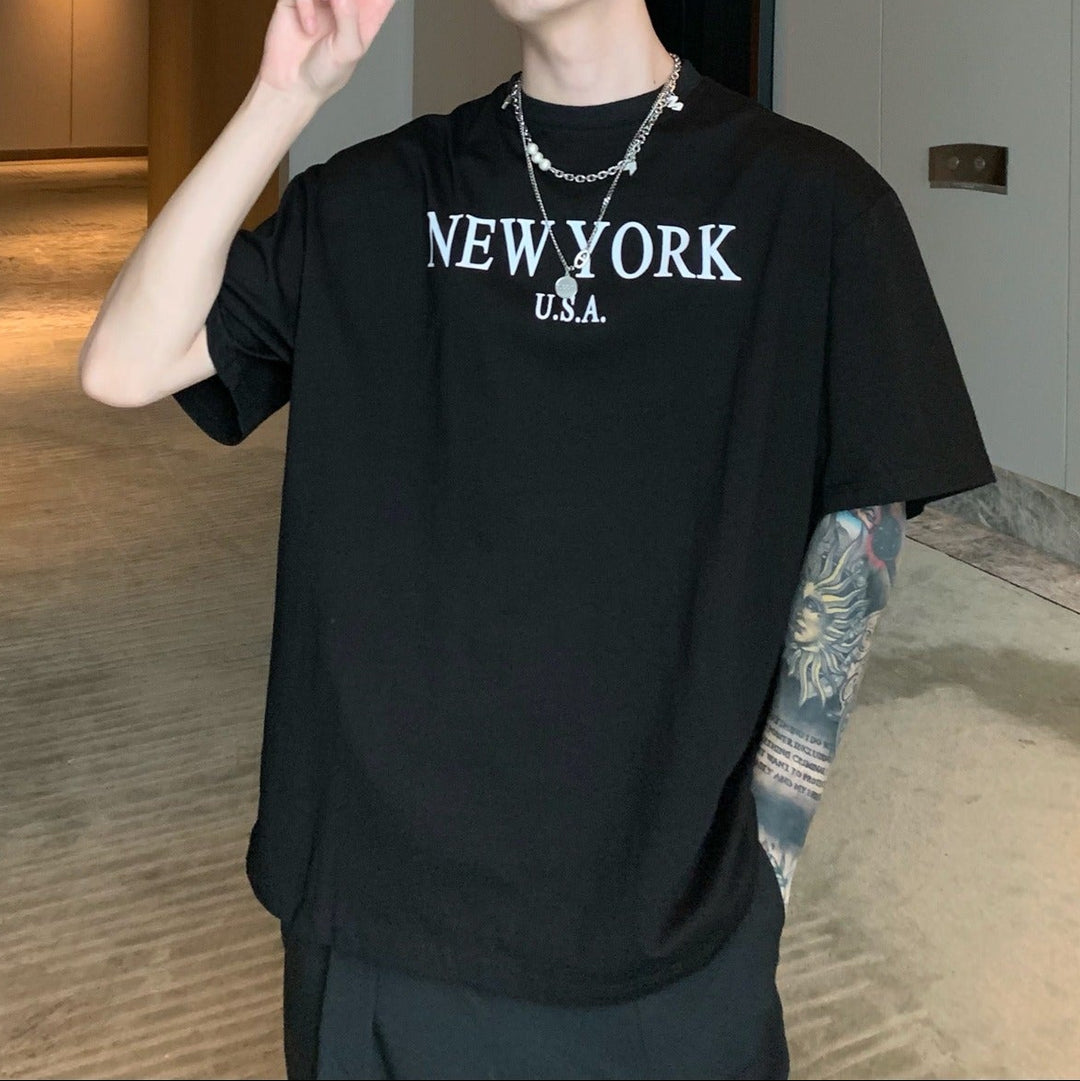 Men's Letter Print T-Shirt – Relaxed Fit