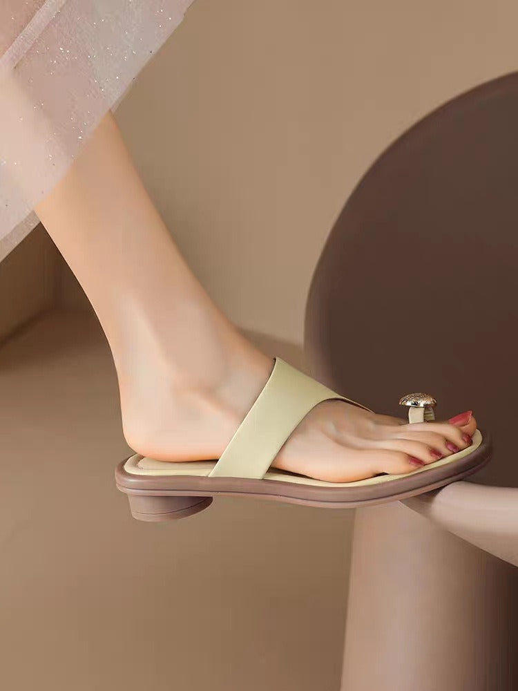 Sandales d'Extérieur Femme à Boucle – Bout Carré Décontracté