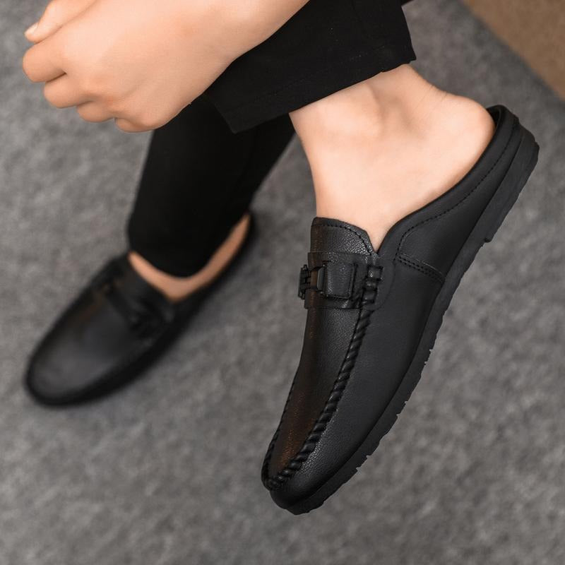 Lässige Herren-Mokassins Mules – Slip-On-Schnitt und Glattleder