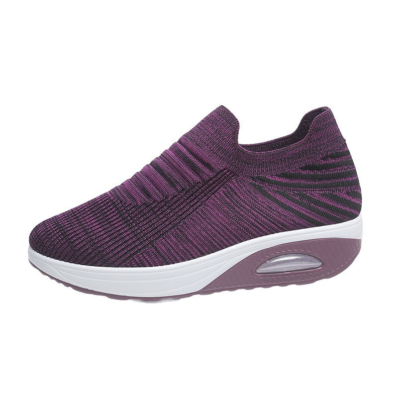 Women's Slip-On Shoes in Breathable Mesh – Round Toe Flat